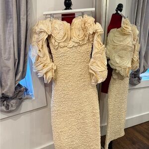 Mara Hoffman Cream Textured Midi Dress